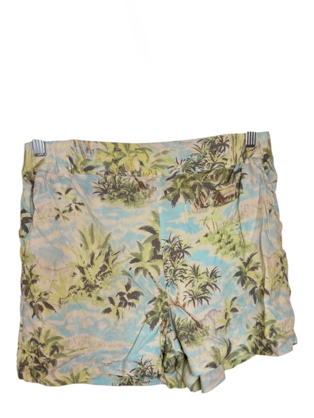 Faherty Green Blue Oahu Breeze Tropical Shorts Coastal Resort Size Medium